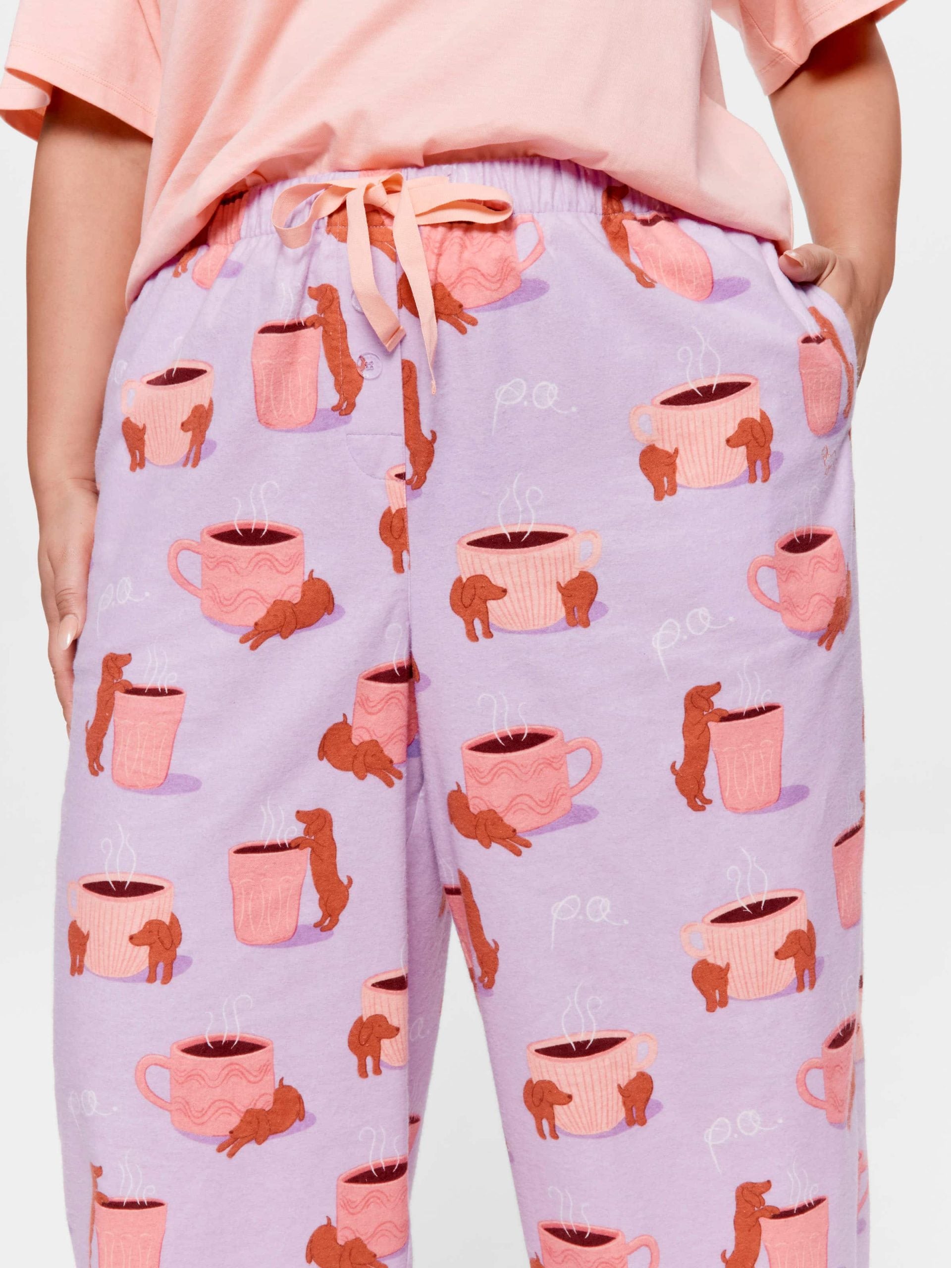 P.A. Plus Daxie Loves Coffee Flannelette Pj Pant Multi