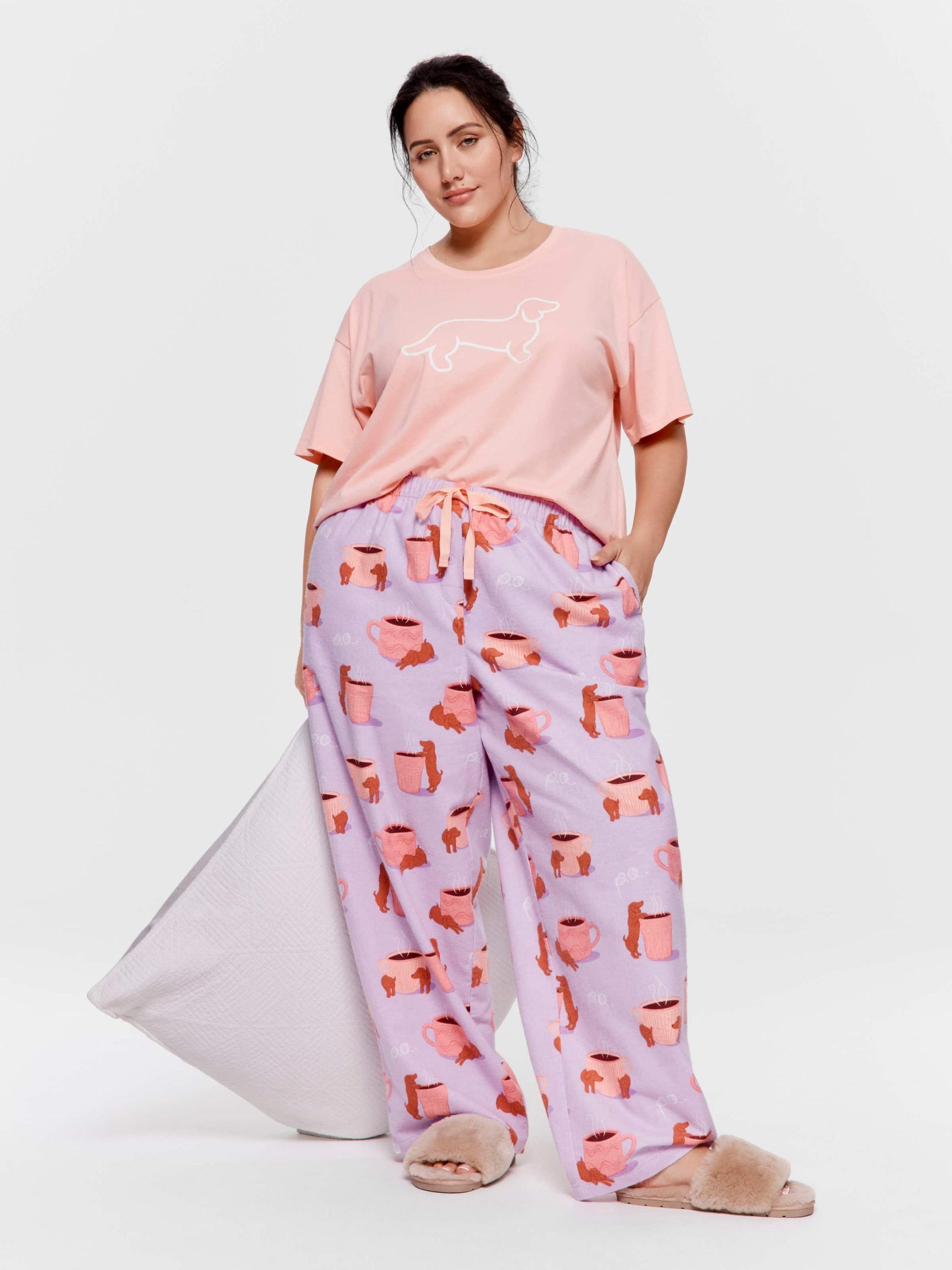 P.A. Plus Daxie Loves Coffee Flannelette Pj Pant Multi