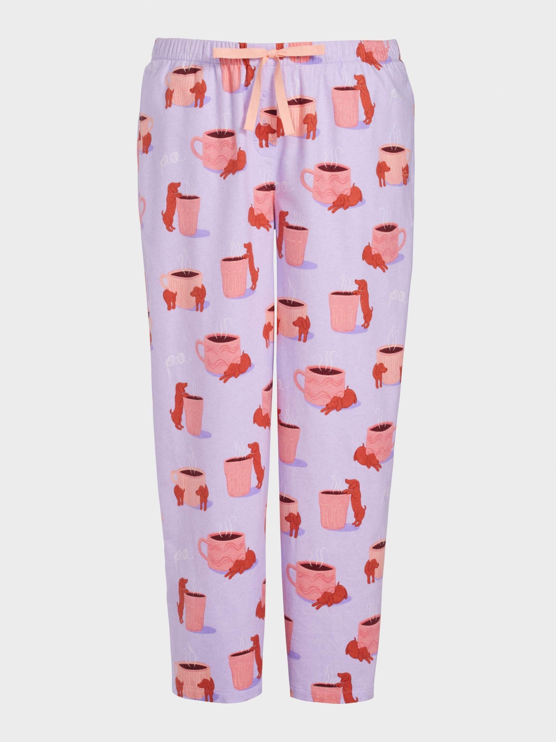 P.A. Plus Daxie Loves Coffee Flannelette Pj Pant Multi