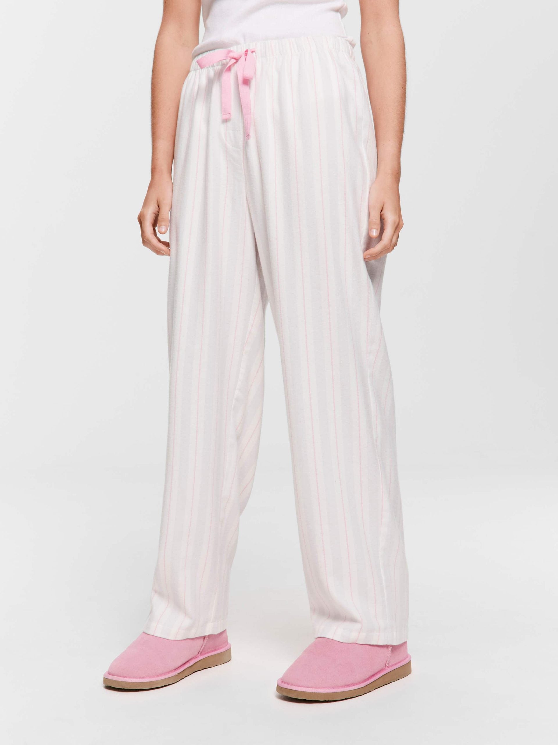 Pink & Grey Stripe Classic Flannelette Pj Pant multi