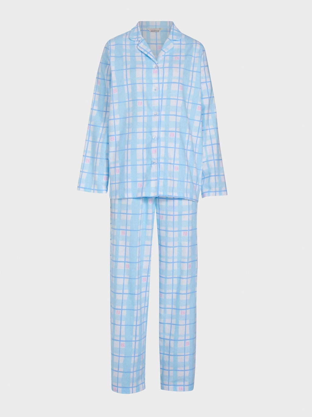 Blue Windowpane Check Classic Flannelette Pj Set multi
