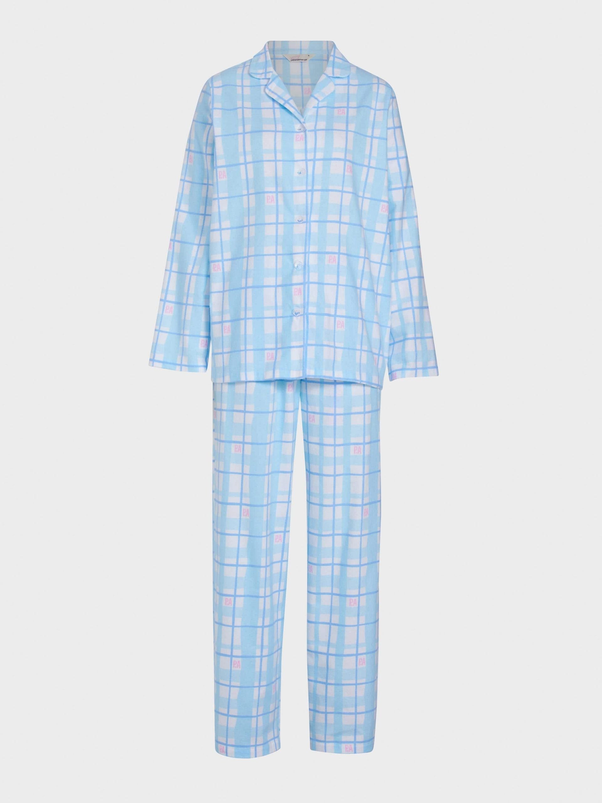 Blue Windowpane Check Classic Flannelette Pj Set multi