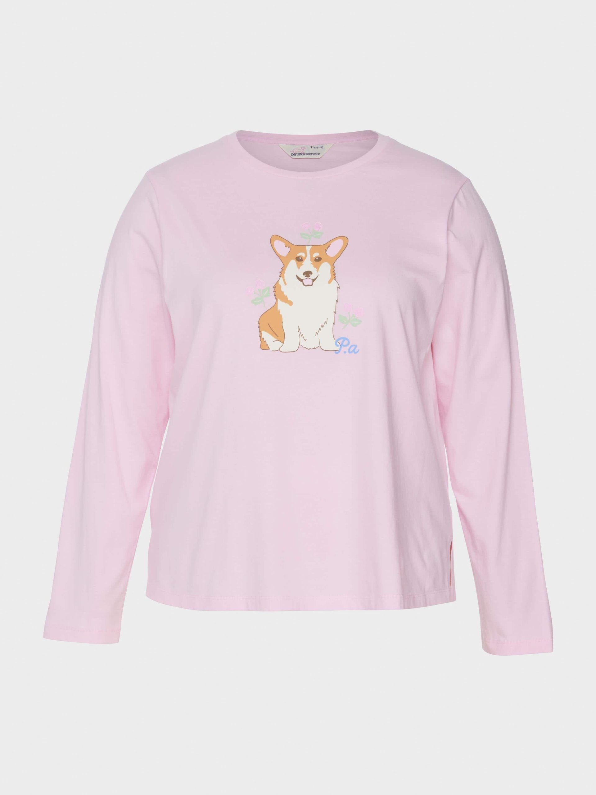 P.A. Plus Corgi Long Sleeve Top Pink