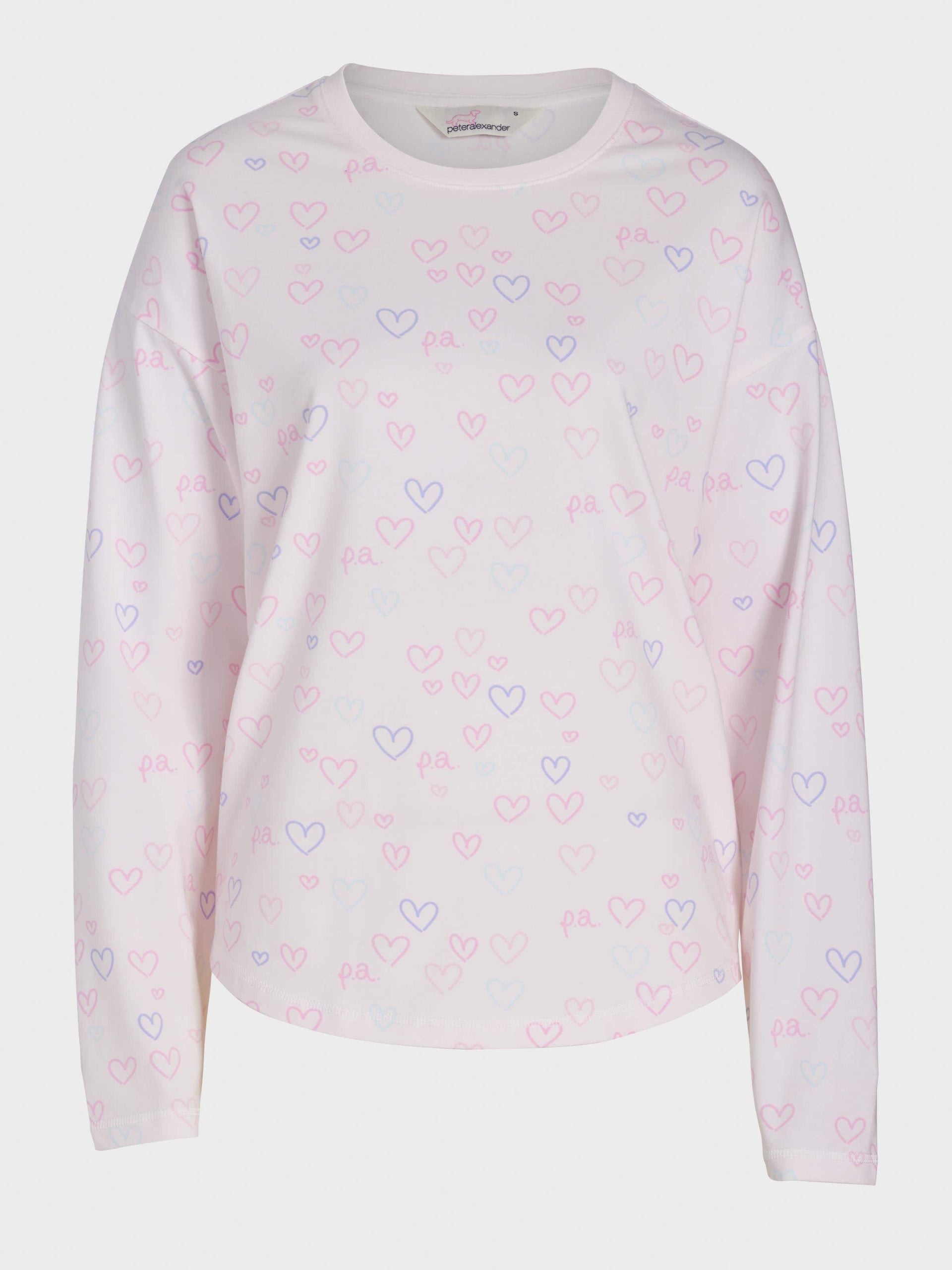 Pastel Hearts Long Sleeve Top multi