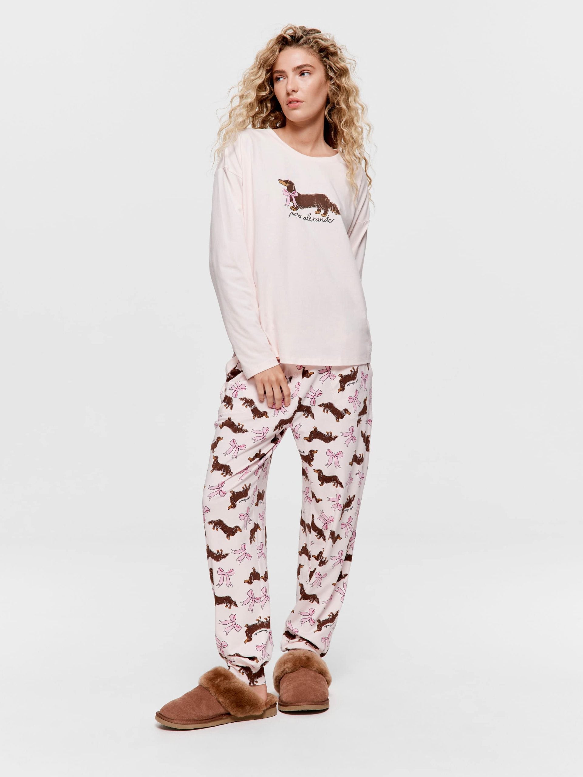 Penny With Bow Long Sleeve Top palepink