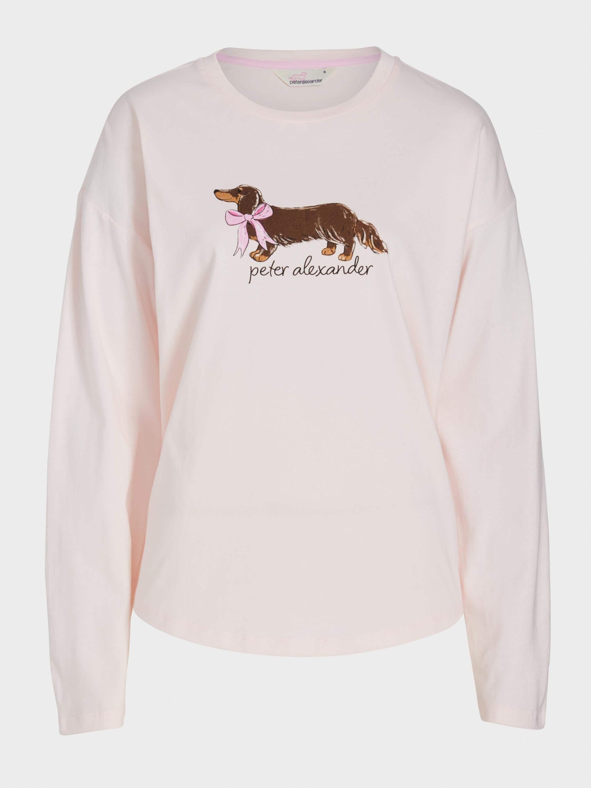 Penny With Bow Long Sleeve Top palepink