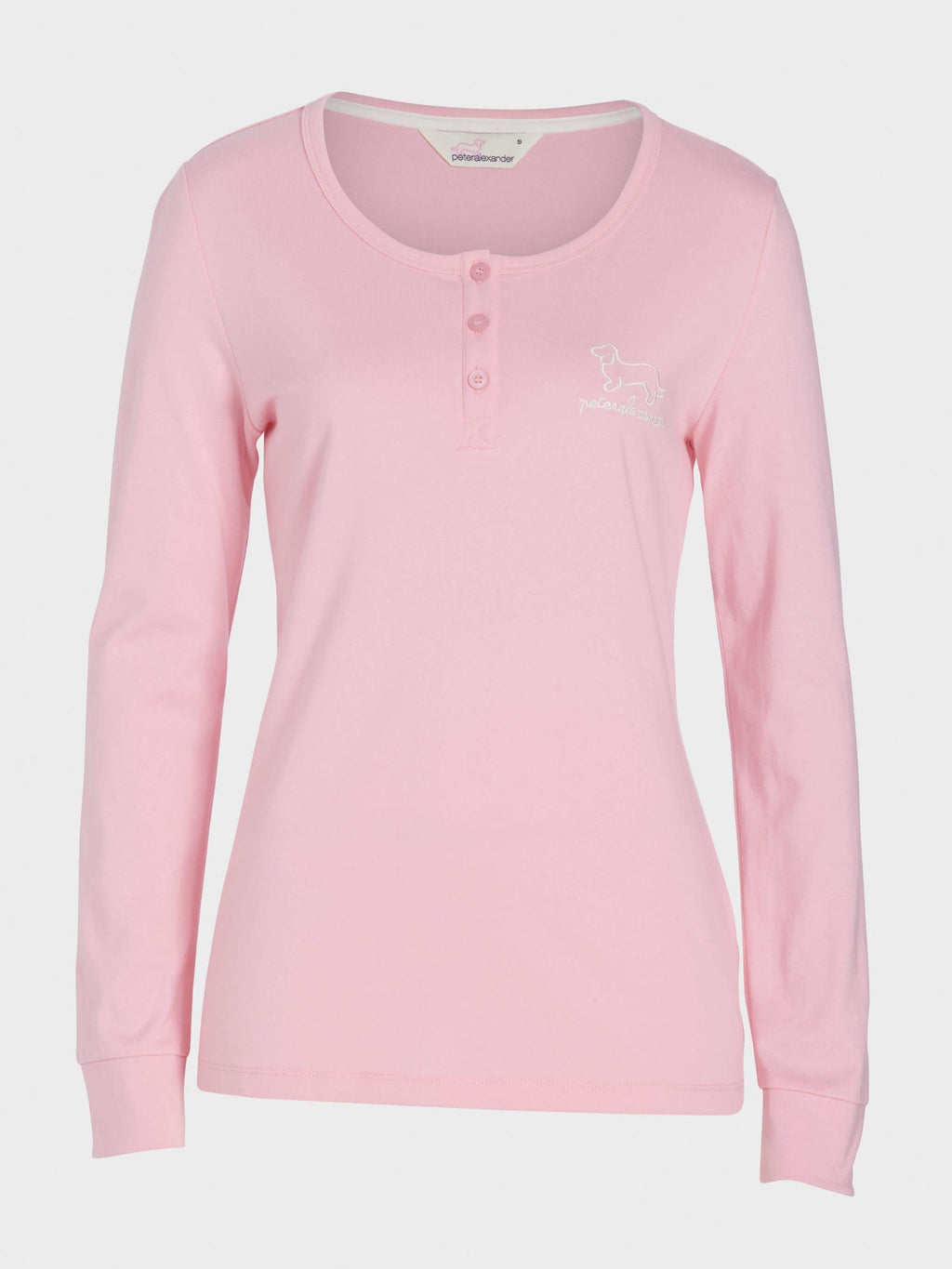 Pink Branded Henley Long Sleeve Top pink