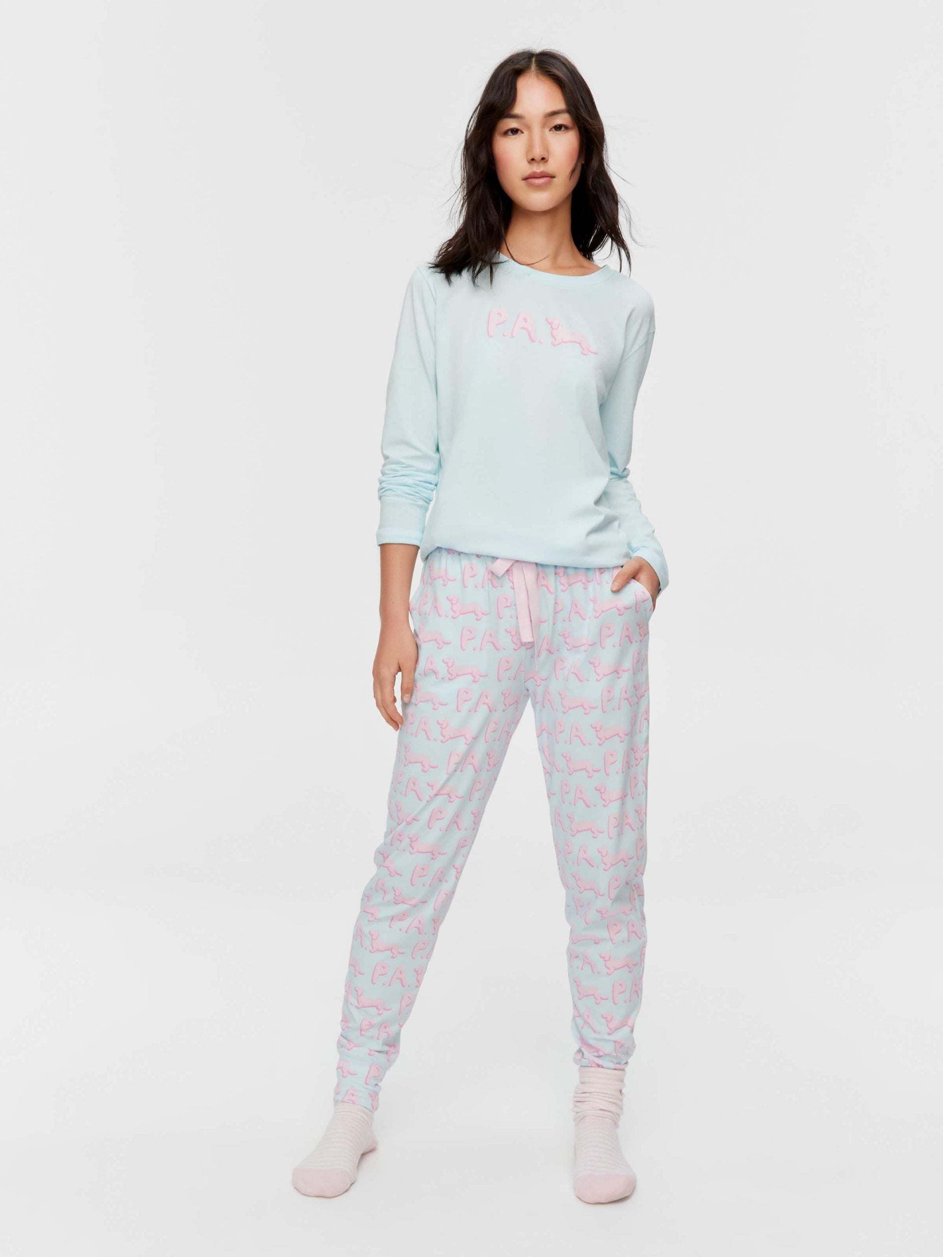 P.A. Branded Long Pj Set multi