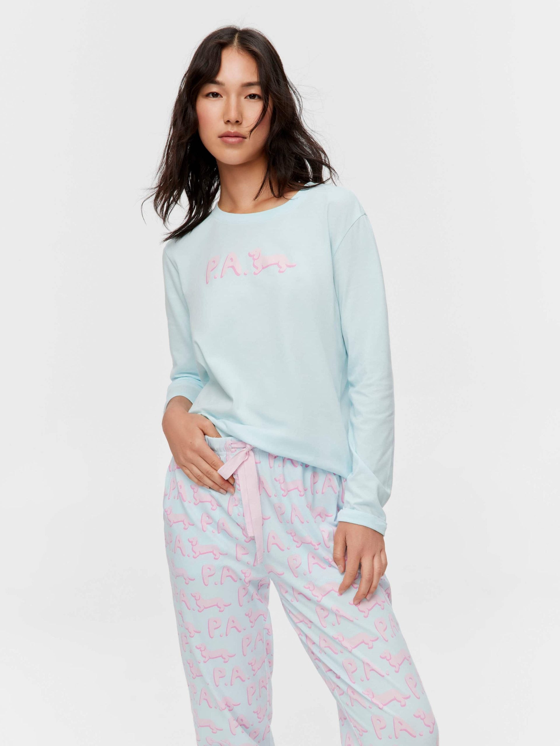 P.A. Branded Long Pj Set multi