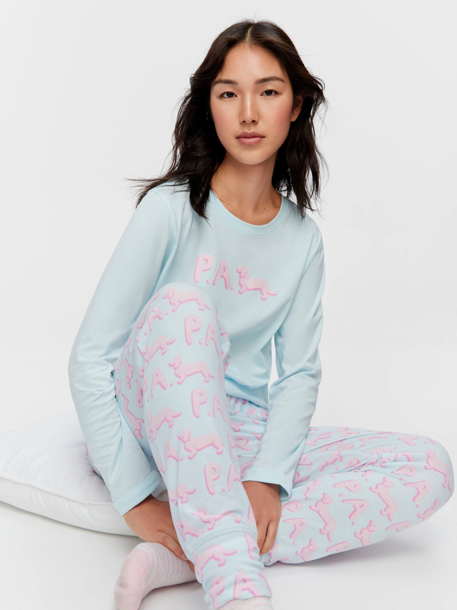 P.A. Branded Long Pj Set multi