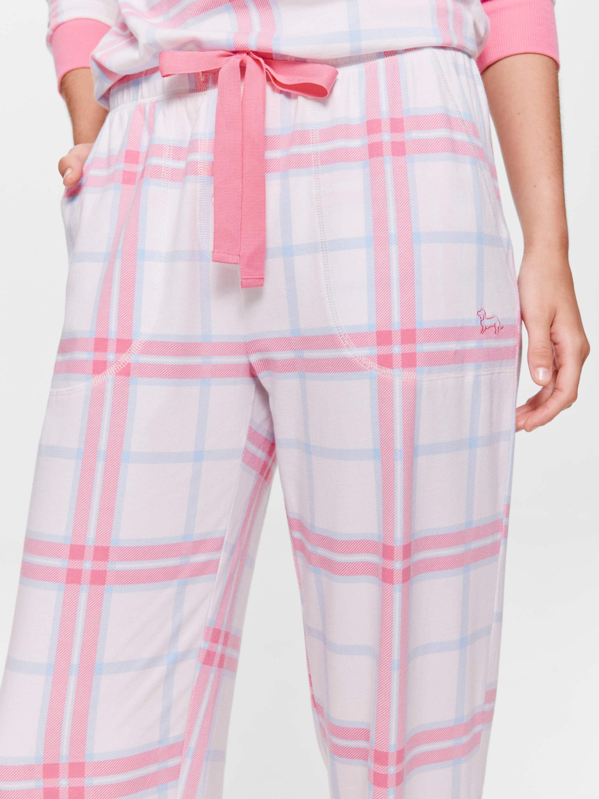 Cream & Pink Check Easy Pj Pant multi