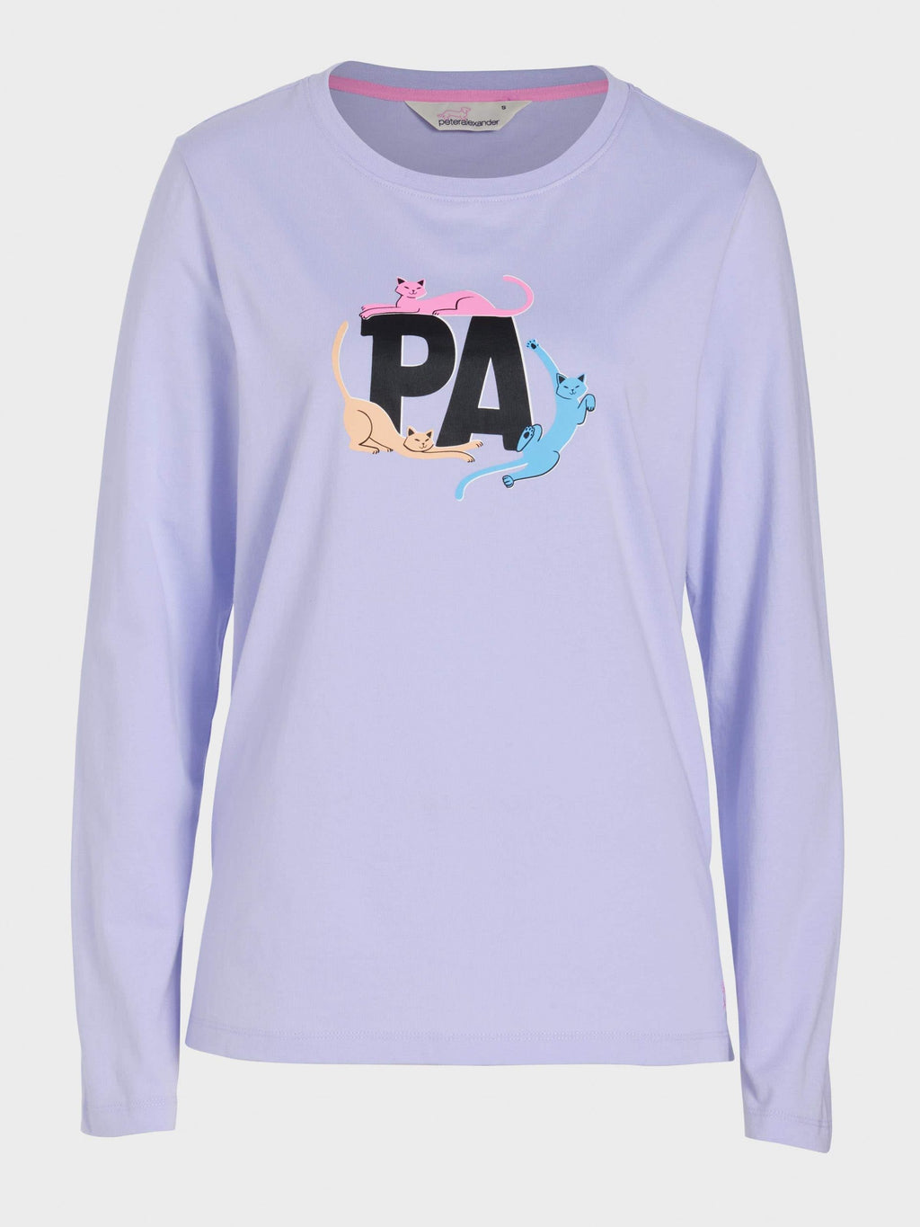 Playful Cats Long Sleeve Top purple