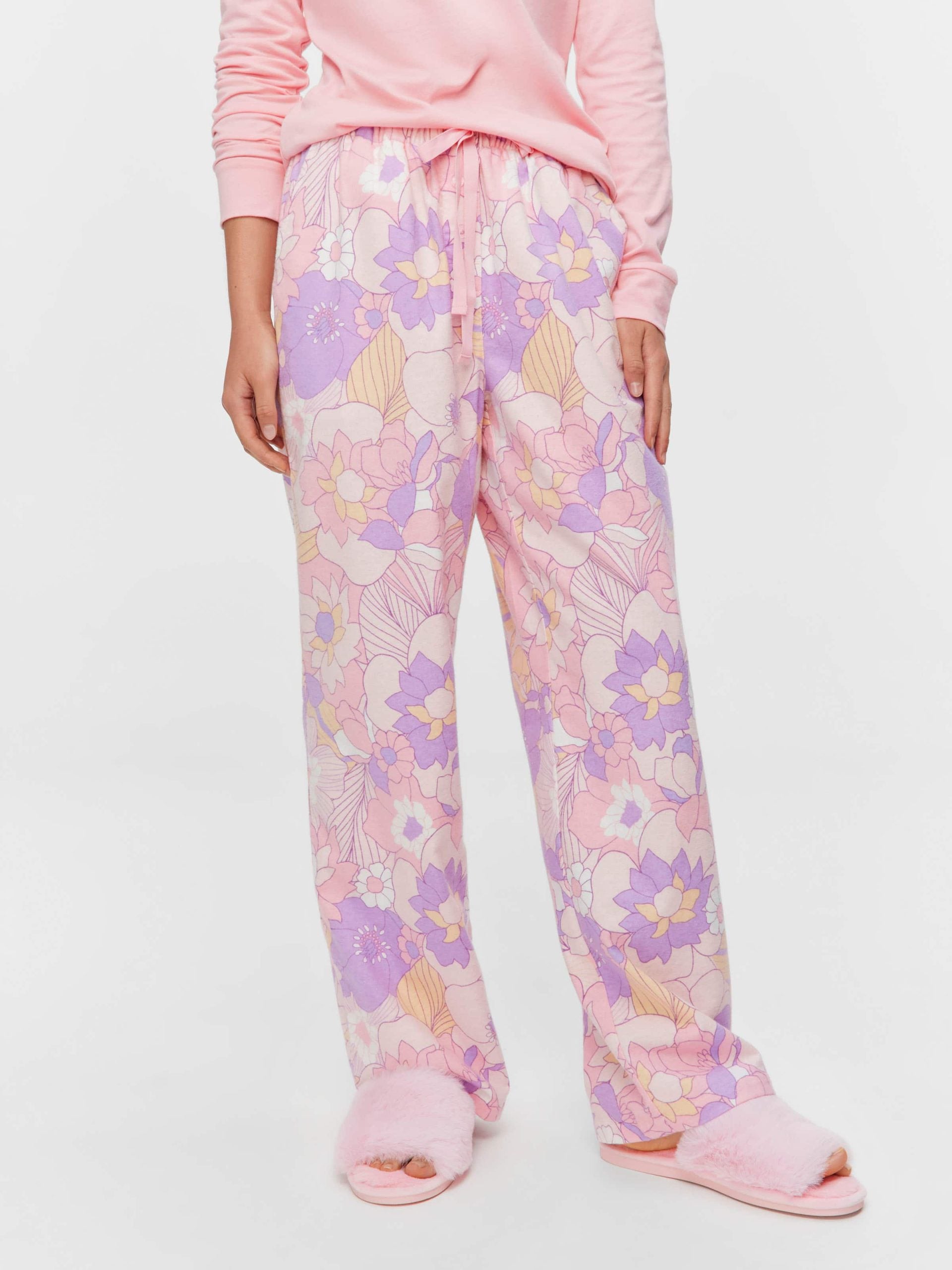 Stencil Floral Classic Flannelette Pj Pant multi