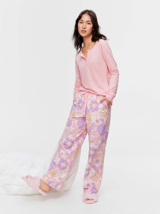 Stencil Floral Classic Flannelette Pj Pant multi