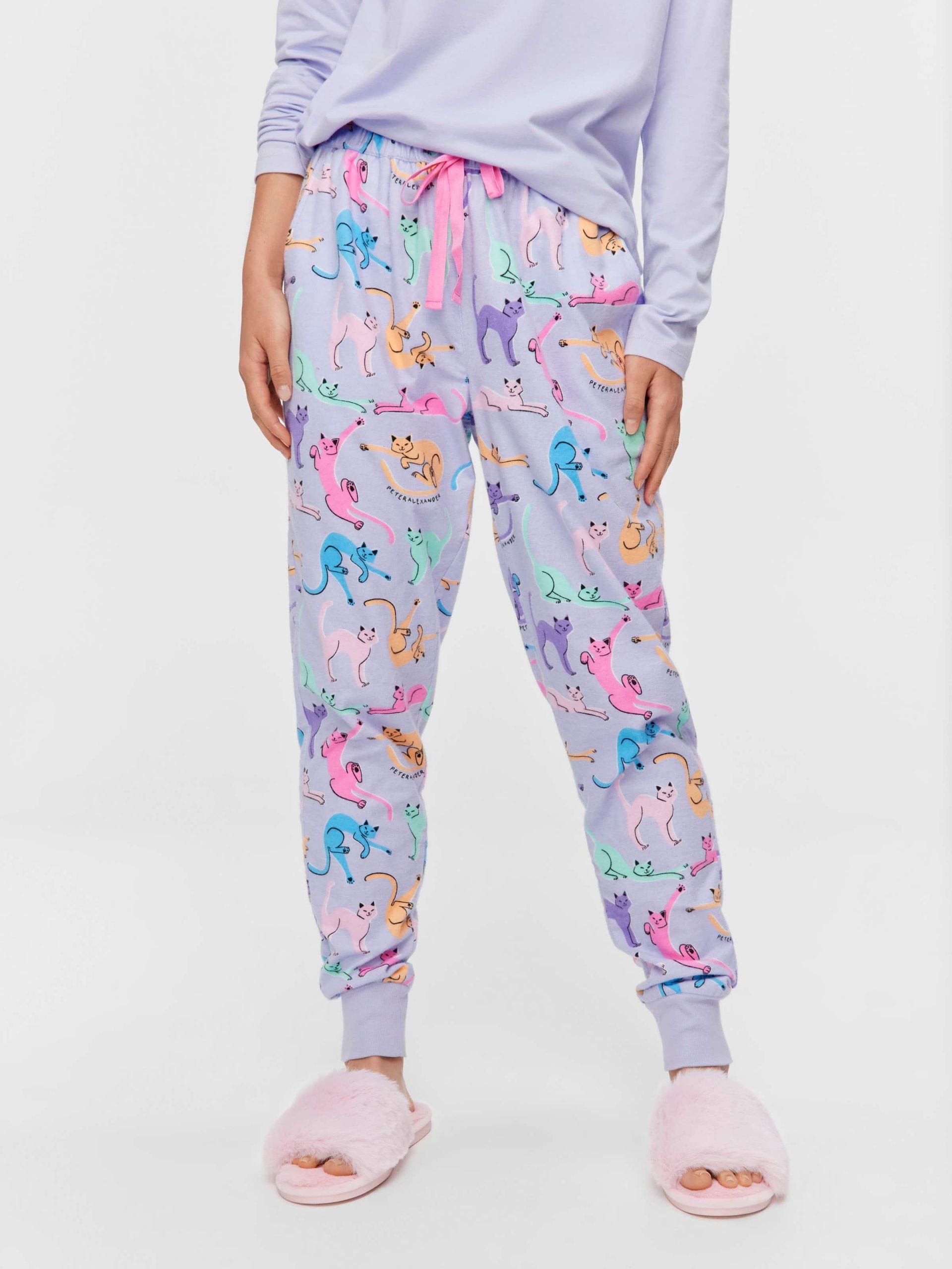 Playful Cats Cuffed Flannelette Pj Pant multi