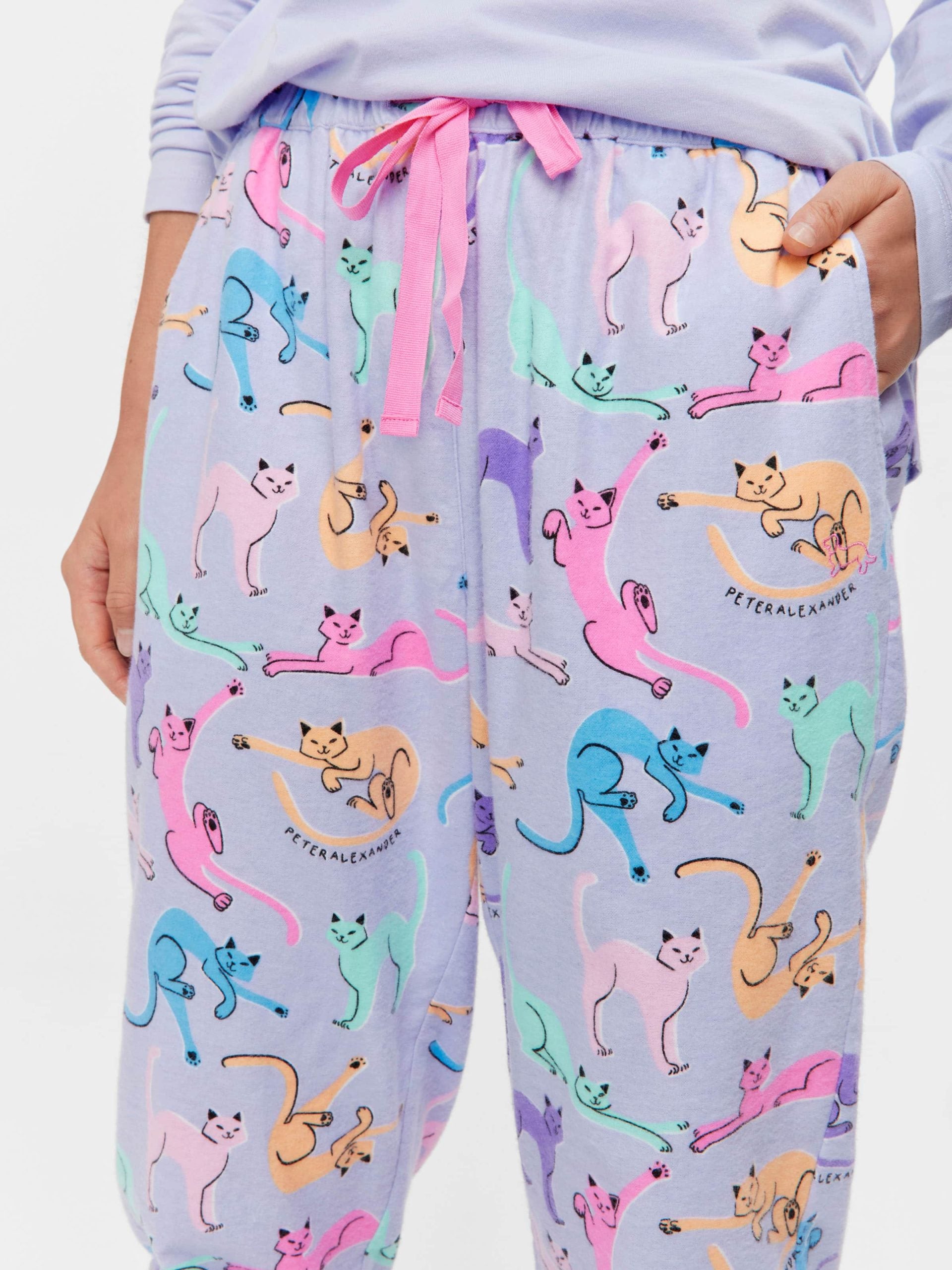 Playful Cats Cuffed Flannelette Pj Pant multi