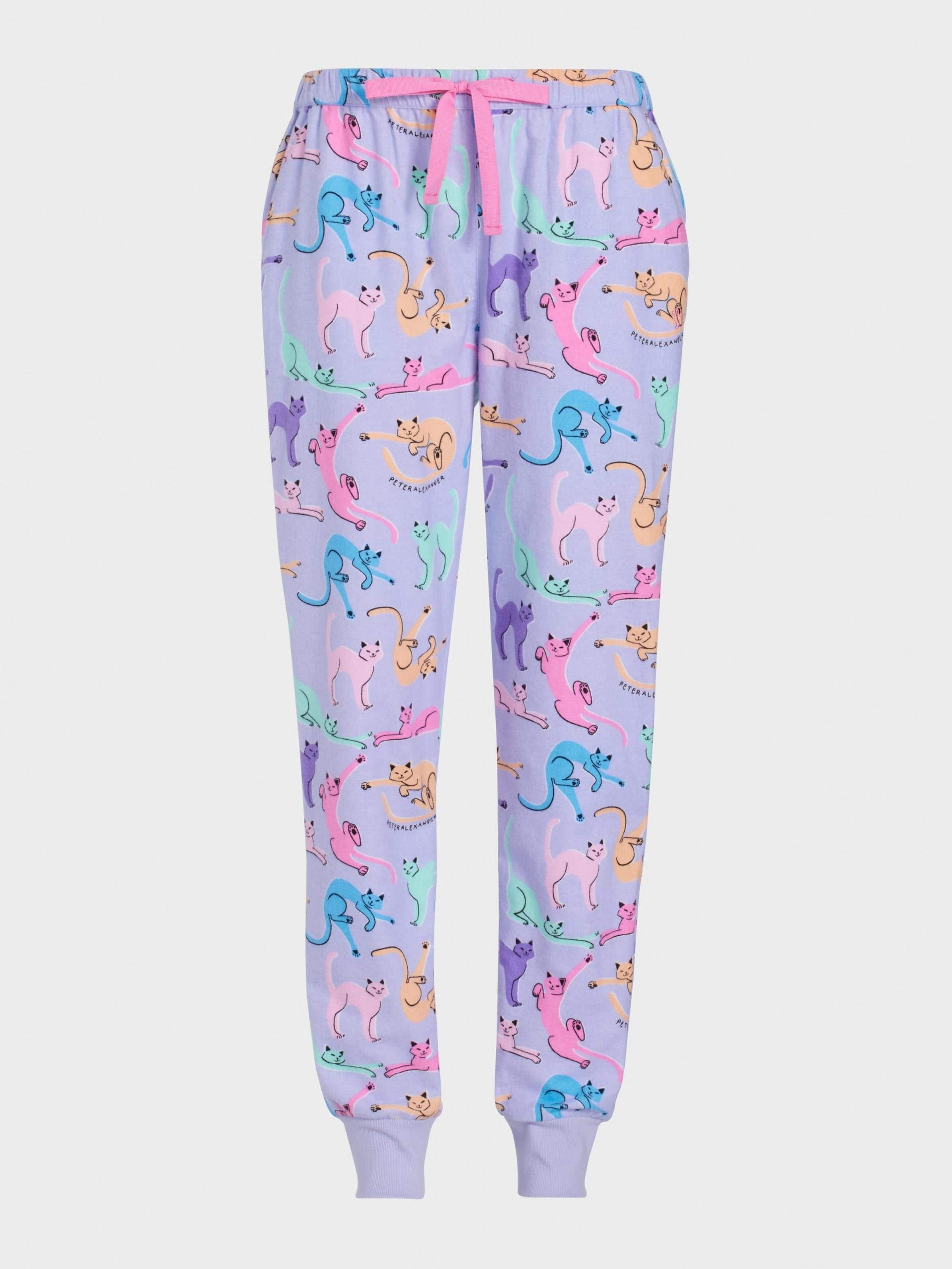 Playful Cats Cuffed Flannelette Pj Pant multi