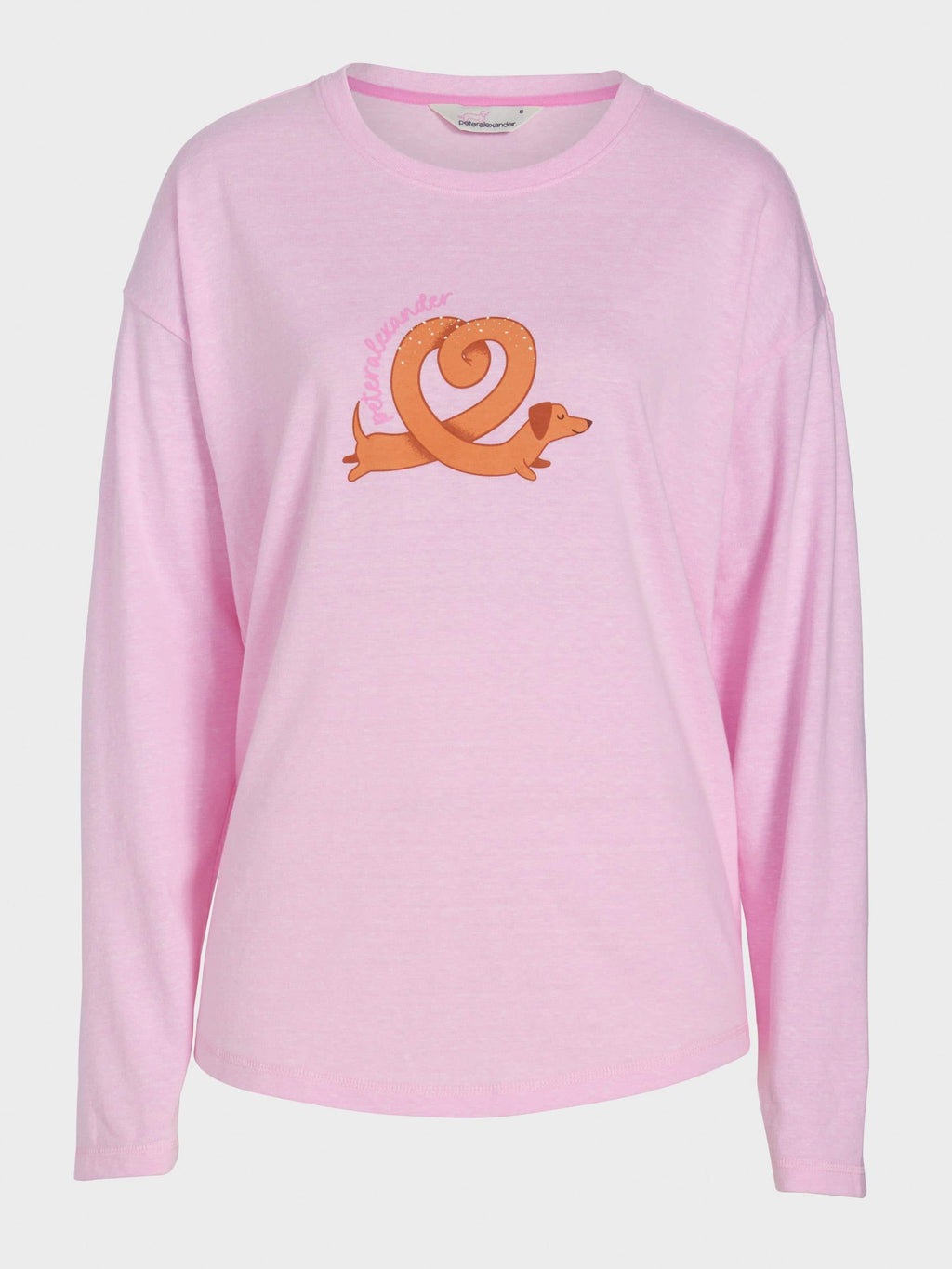 Pretzel Oversized Long Sleeve Top pink
