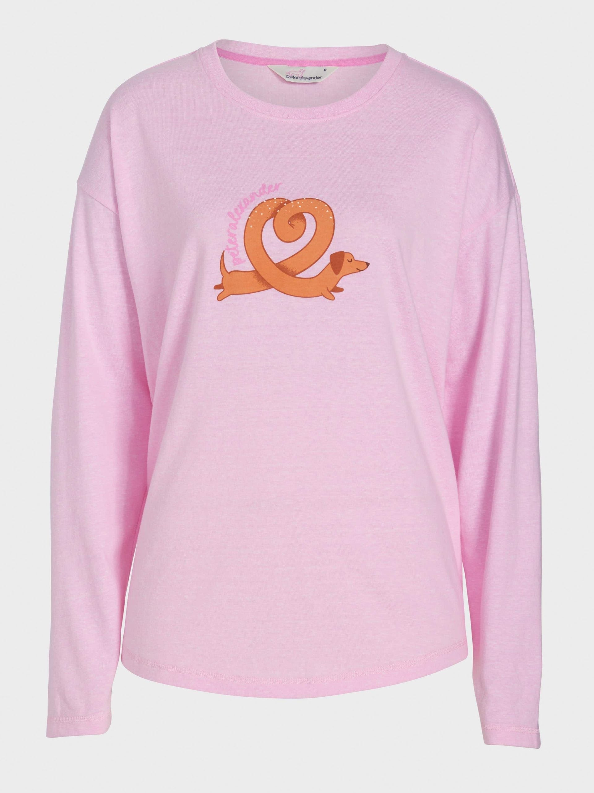 Pretzel Oversized Long Sleeve Top pink