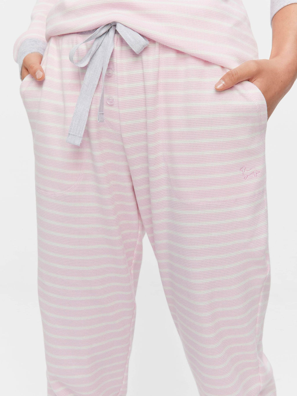 Pink Waffle Stripe Easy Pj Pant multi