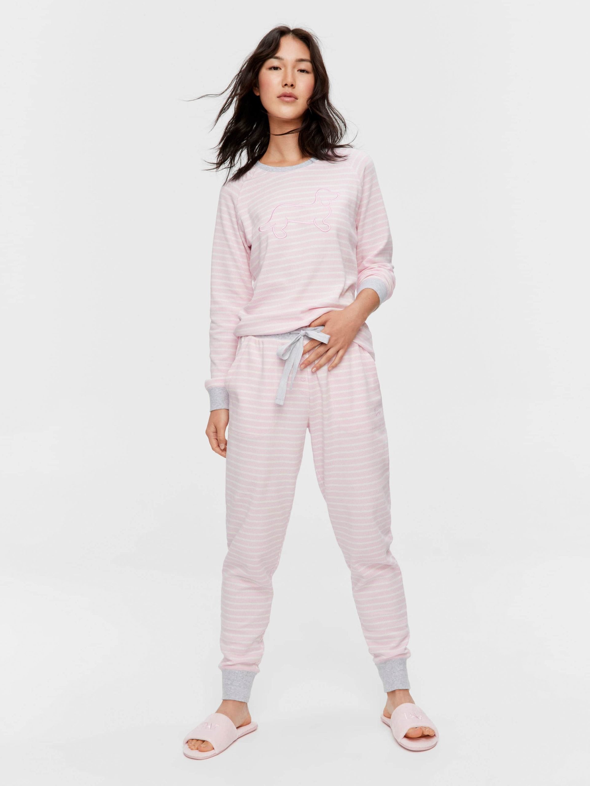 Pink Waffle Stripe Easy Pj Pant multi