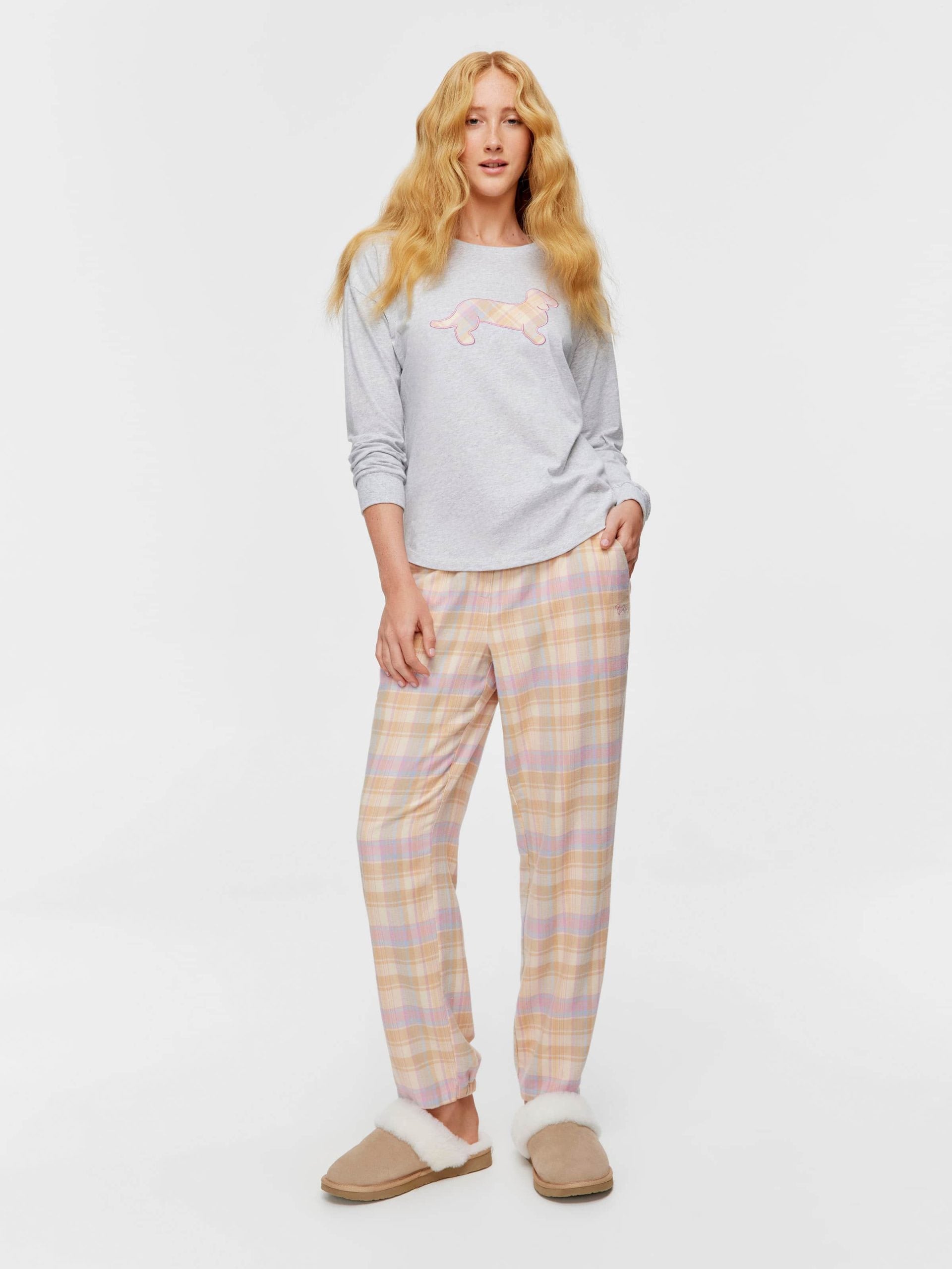Penny Check Long Sleeve Top greymarle