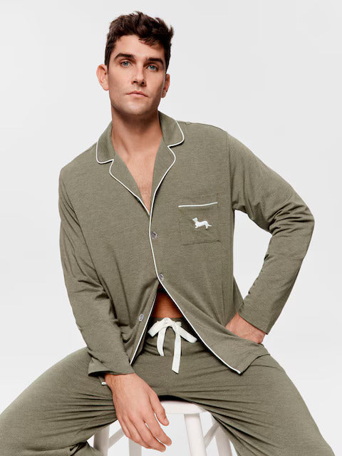 Olive Bamboo Long Sleeve Pj Set