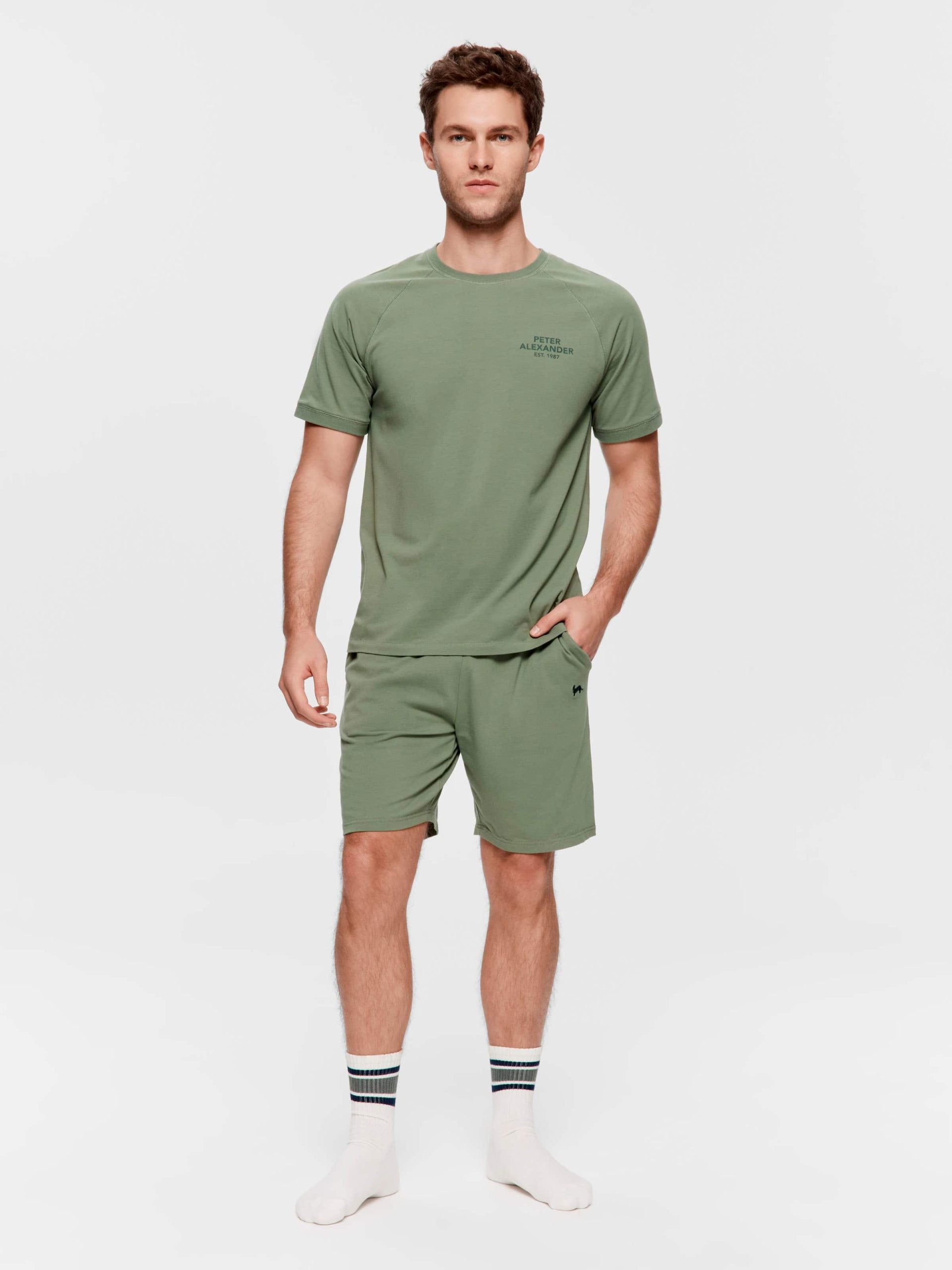 Olive Raglan Tee Green