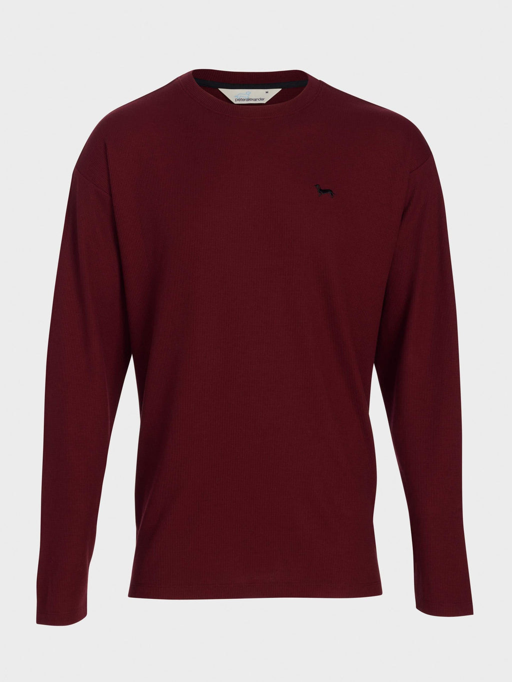 Burgundy Waffle Long Sleeve Top Red