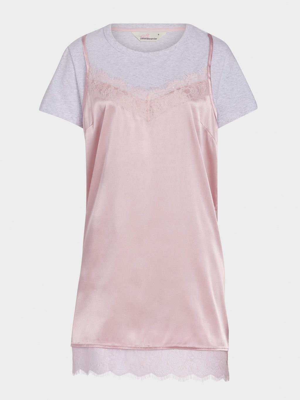 T-Shirt Satin Slip Nightie Multi