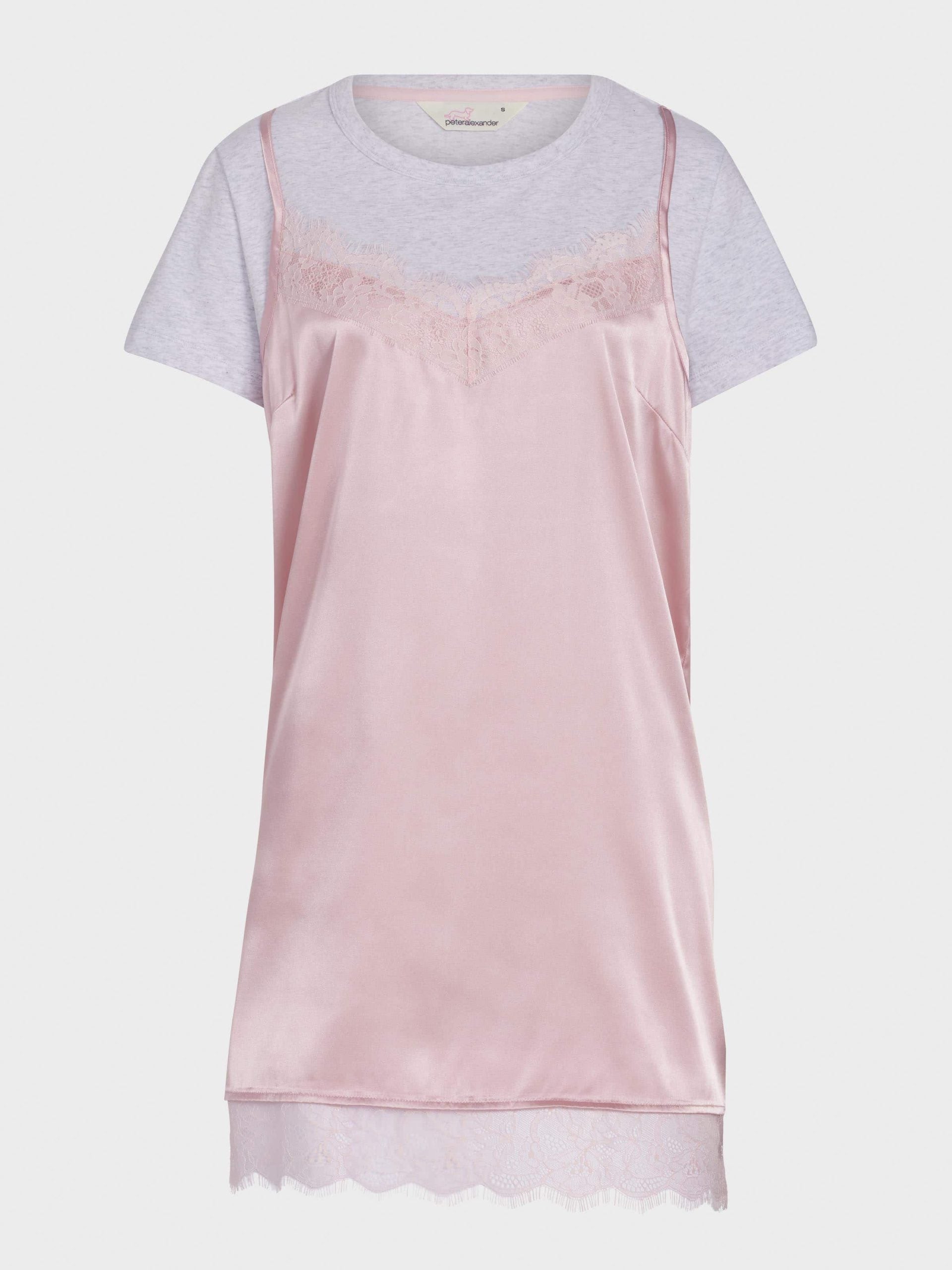 T-Shirt Satin Slip Nightie Multi