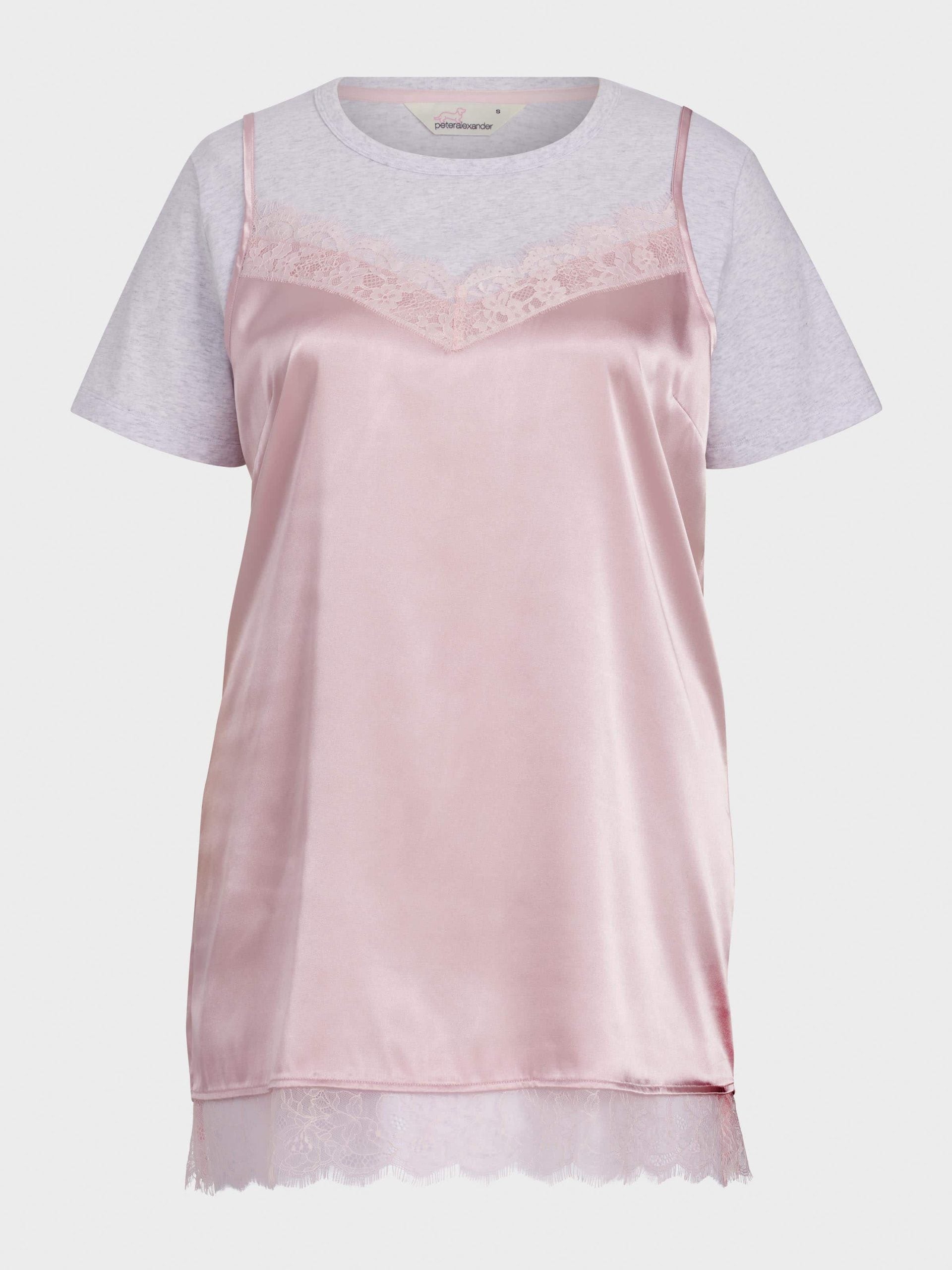 P.A. Plus T-Shirt Satin Slip Nightie Multi