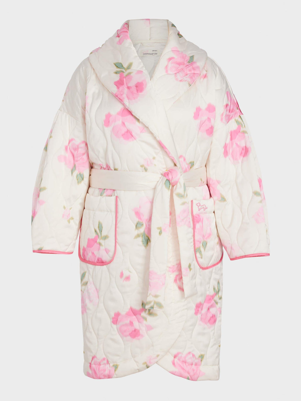 P.A. Plus Floral Satin Quilted Gown Multi