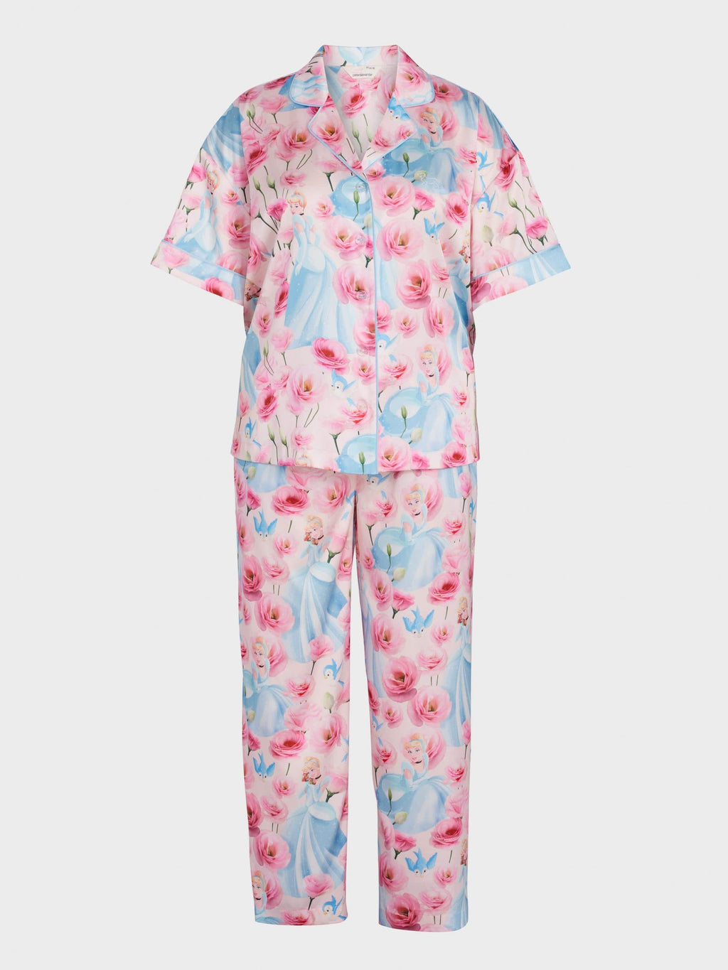 P.A. Plus Disney Cinderella Rose Satin Short Sleeve &amp; Pant Pj Set Multi