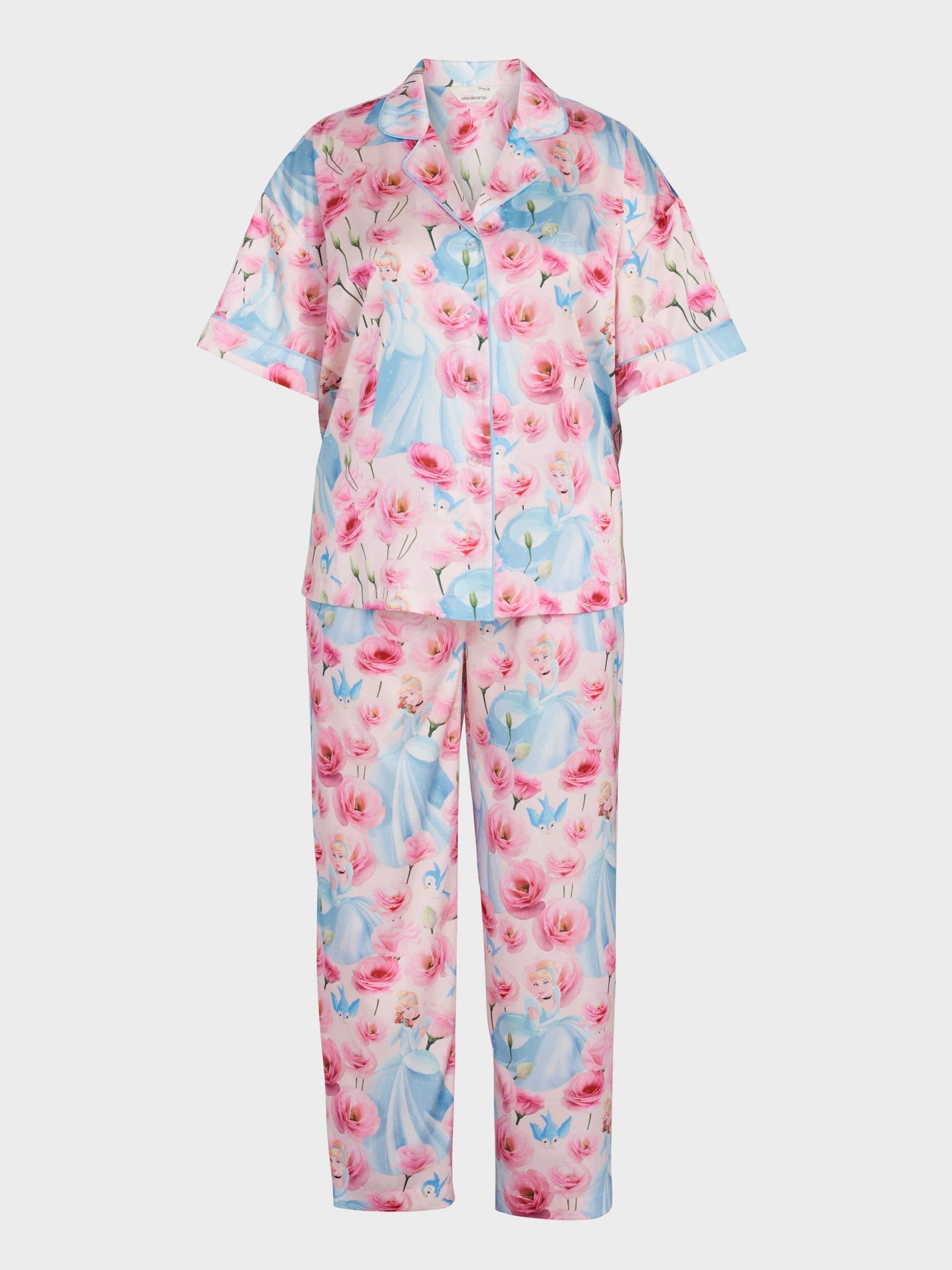 P.A. Plus Disney Cinderella Rose Satin Short Sleeve &amp; Pant Pj Set Multi
