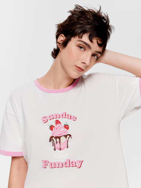 Ice Cream Sundae 100% Cotton Oversized Tee