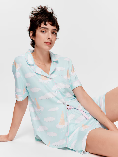 Ice Cream Cloud Plush Shortie Pj Set