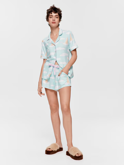Ice Cream Cloud Plush Shortie Pj Set