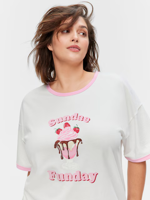 P.A. Plus Ice Cream Sundae 100% Cotton Oversized Tee
