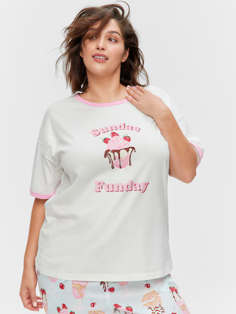 P.A. Plus Ice Cream Sundae 100% Cotton Oversized Tee