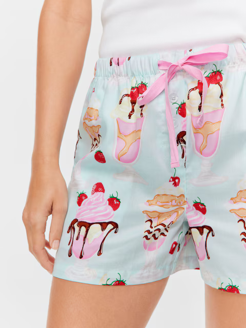 Ice Cream Sundae 100% Cotton Mid Short