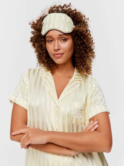 Butter Stripe Chic Satin Nightshirt