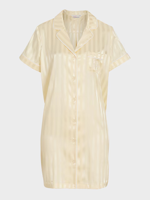 Butter Stripe Chic Satin Nightshirt