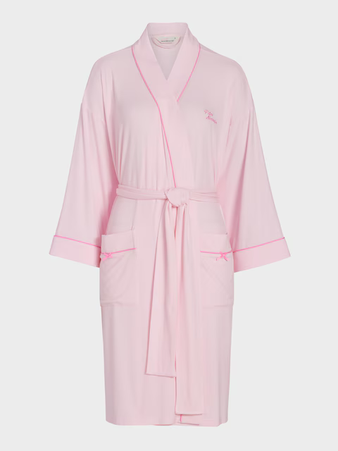 Pink Bow Rib Knit Gown