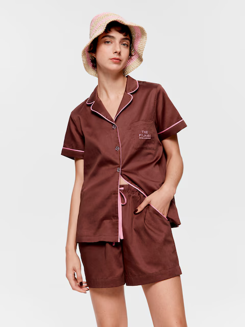 Sweet Chocolate 100% Soft Cotton Shortie Pj Set